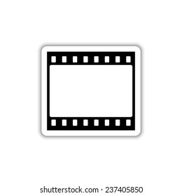 film strip - black vector icon with shadow