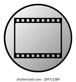 Film strip button on white background. Vector illustration.