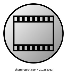 Film strip button on white background. Vector illustration.