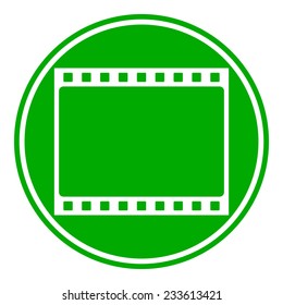 Film strip button on white background. Vector illustration.
