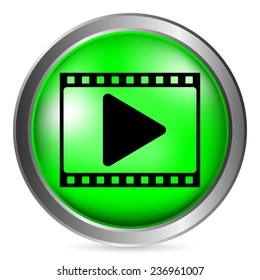 Film strip button on white background. Vector illustration.