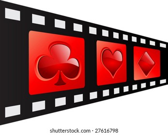 Film strip with casino elements