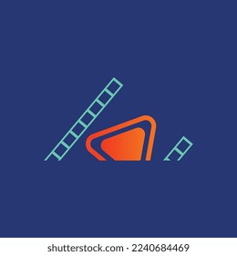 film strip cinema abstract logo design template