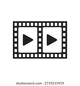 Filme tira cinema ícone de vetor preto sólido isolado branco fundo filme vídeo entretenimento símbolo gráfico design ilustração