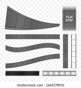 Colección de tiras de película. Marco de cine. Tira de película retro, gran diseño para cualquier propósito. Ilustración de material vectorial.