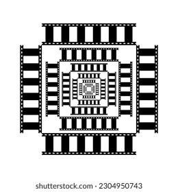 Film strip collection in different sizes vector image. 35 mm film strip vector image