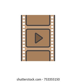 Film strip, countdown flat line colored icon.