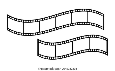 Film strip or curved film strip icon vector