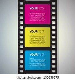 Film strip design text box vector