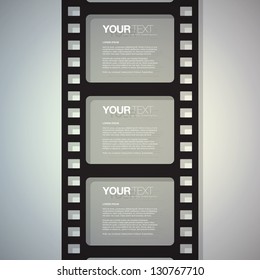 Film strip design text box vector