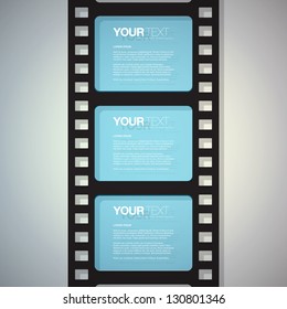 Film strip design text box vector