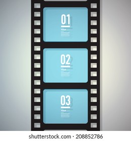 Film strip design with your text and numbers  Eps 10 stock vector illustration 