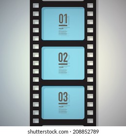 Film strip design with your text and numbers  Eps 10 stock vector illustration 