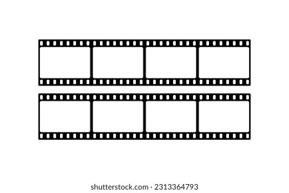 Film strip. Flat, black, photo strip. Vector illustration.