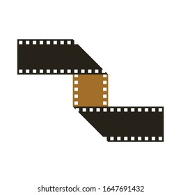 Film strip flat illustration. Concept of entertainment and movie. Flat style illustration. Isolated on white background. 