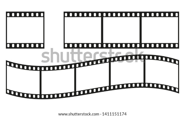 フィルムストリップフレームまたは縁取りセット 写真 映画 映画のネガ ベクターイラスト のベクター画像素材 ロイヤリティフリー 1411151174