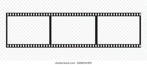 Film strip frame. Cinema tape. Photo negative, filmstrip. Movie black seamless vector illustration on white background for cinema-themed projects, movie posters and photographic albums.