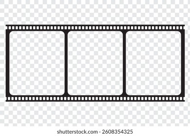 Film strip frame. Cinema tape. Photo negative, filmstrip. Movie black seamless vector illustration on white background for cinema-themed projects, movie posters and photographic albums.