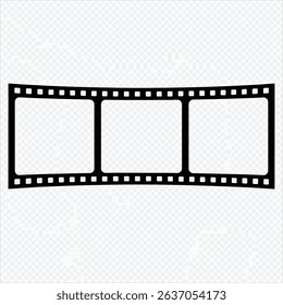 Film strip frame. Cinema tape. Photo negative, filmstrip. Movie black seamless vector illustration on white background for cinema-themed projects, movie posters and photographic albums