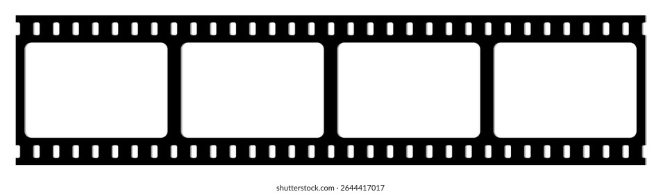 Film strip frame vector illustration, Cinema tape. Photo negative, filmstrip. Movie black seamless cinema-themed projects, movie posters and photographic albums,  videography elements, cinema reel. 