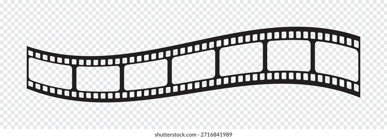 Conjunto de vetor plano de coleção de quadros de fita de filme isolado no plano de fundo branco.