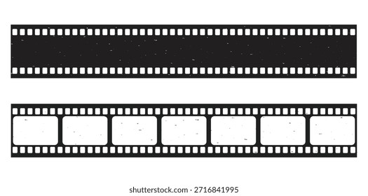 Film Strip Frames Collection Flat Vector Set Isolated on White Background.