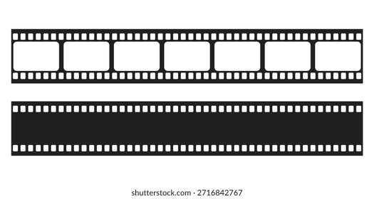 Marco de tira de película Colección Vector plano conjunto aislado sobre fondo blanco.