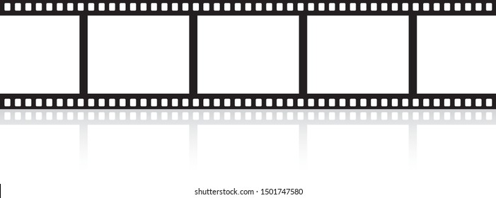 Film strip with a glare isolated on white background - stock vector.