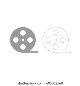 Film strip grey set icon .