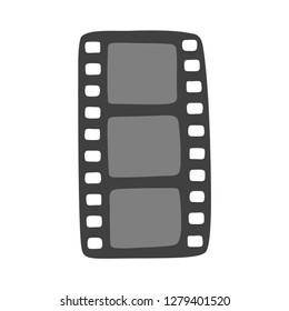 Film strip hand drawn vector illustration. Doodle icon isolated on white background