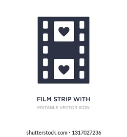film strip with heart icon on white background. Simple element illustration from Shapes concept. film strip with heart icon symbol design.