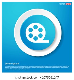 Film strip icon Abstract Blue Web Sticker Button