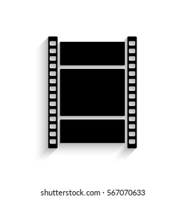 Film Strip Icon - Black Vector Illustration With  Shadow