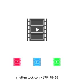 Film strip icon flat. Color pictogram on white background. Vector illustration symbol and bonus icons