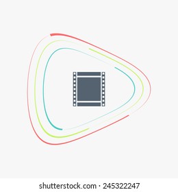Film strip icon. Flat design style. Made in vector