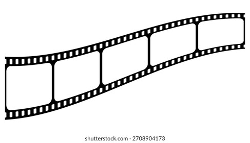 Film strip icon with frames representing videography, cinema, and photography elements, vector illustration perfect for media production, movie design, and creative studio projects.