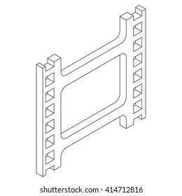 Film strip icon, isometric 3d style 