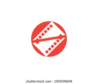 Film strip icon logo design template