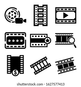 film strip icon or logo isolated sign symbol vector illustration - Collection of high quality black style vector icons

