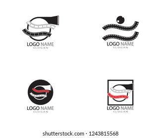 Film strip icon logo template