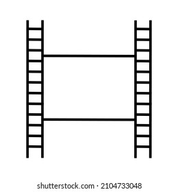 Film strip icon. Movie logo. Cinema sign. Multimedia background. Entertainment concept. Vector illustration. Stock image. 