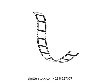 Film Strip icon. Movies Flim background with Flim roll. Film Strip icon. Black filled vector illustration. Film Strip symbol on white background.
