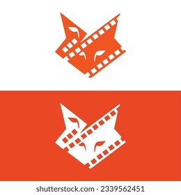 Film Strip icon. Movies Flim background with Flim roll. Film strip roll cinema production logo vector image.