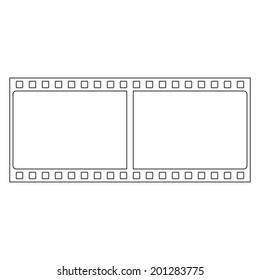 Film strip icon on white background.