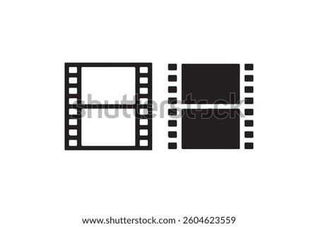 Film strip icon in outline and solid style Vector