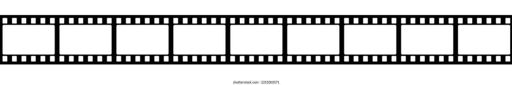 Film strip icon. Pictures film strip. Video tape or photo film strip frame on white background, vector illustration