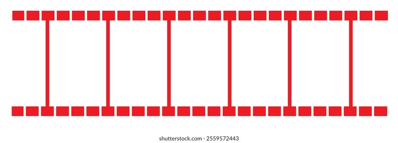 Film strip icon. Pictures film strip. Video tape or photo film strip frame on white background, vector illustration.