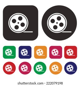 film strip icon. roll film icon