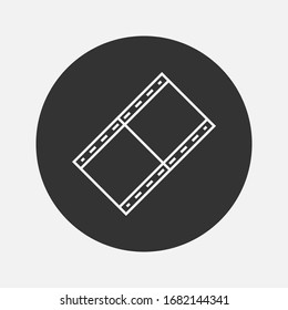 film strip icon. film roll icon on a background