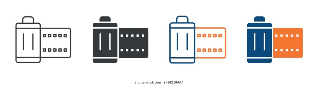 Film Strip Icon Set Multiple Style Collection